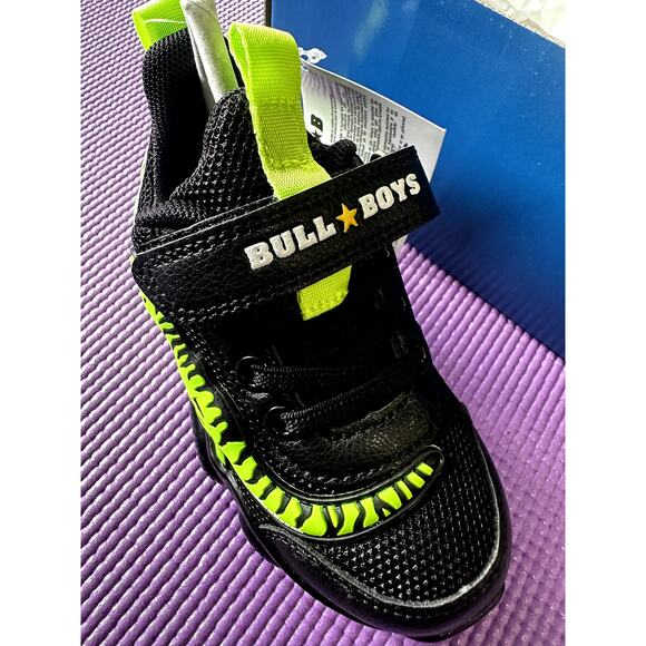 Bull Boys T-Rex Boy Sneakers Dinosaurs Size 9 US Black Green Light-Up Velcro NEW - Picture 8 of 12